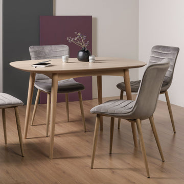 Bentley Designs Dansk Scandi Oak 4 Seater Dining Table & 4 Eriksen Chairs